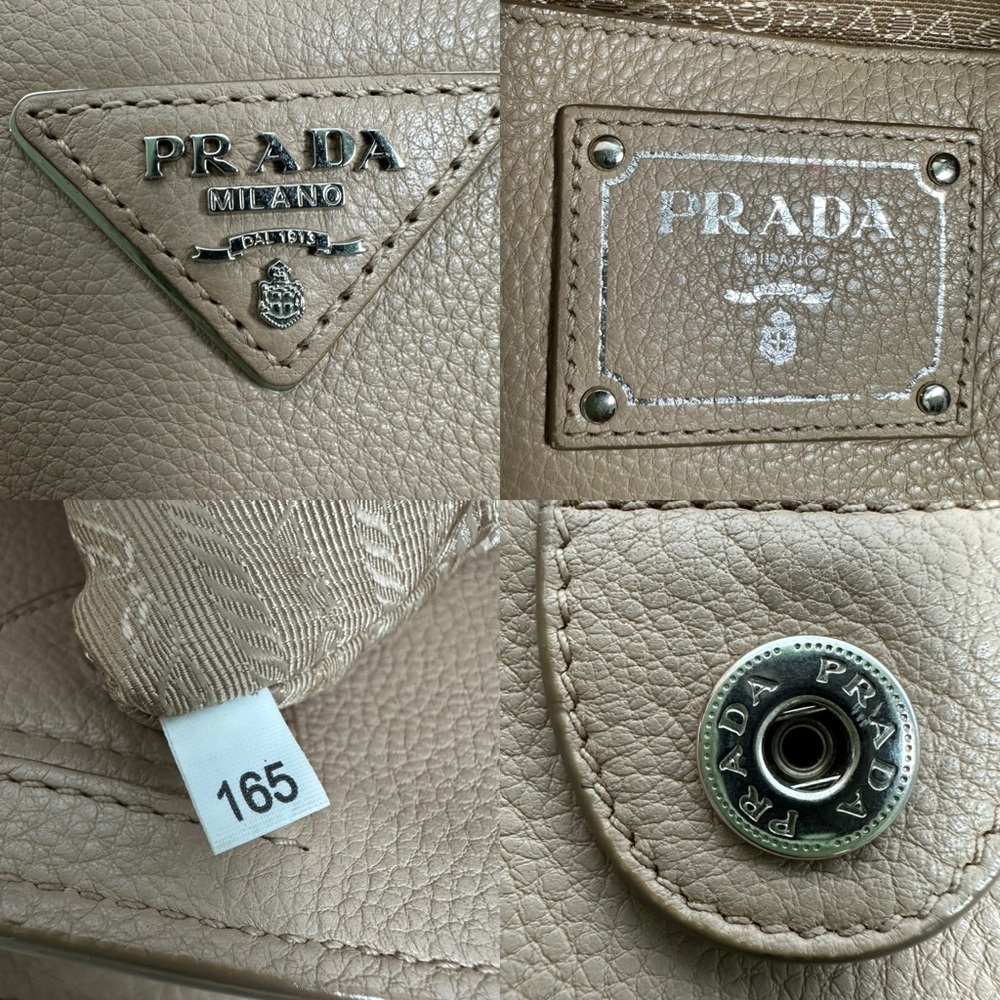 💯Authentic Prada Beige Leather Two-way  Bag🍀 - Picture 14 of 16